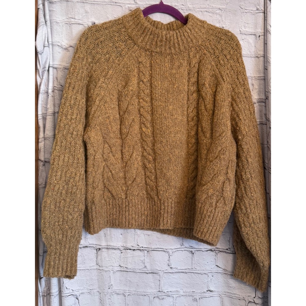 Universal Threads Cable Knit Mock Neck Sweater Brown Women's Size M‎